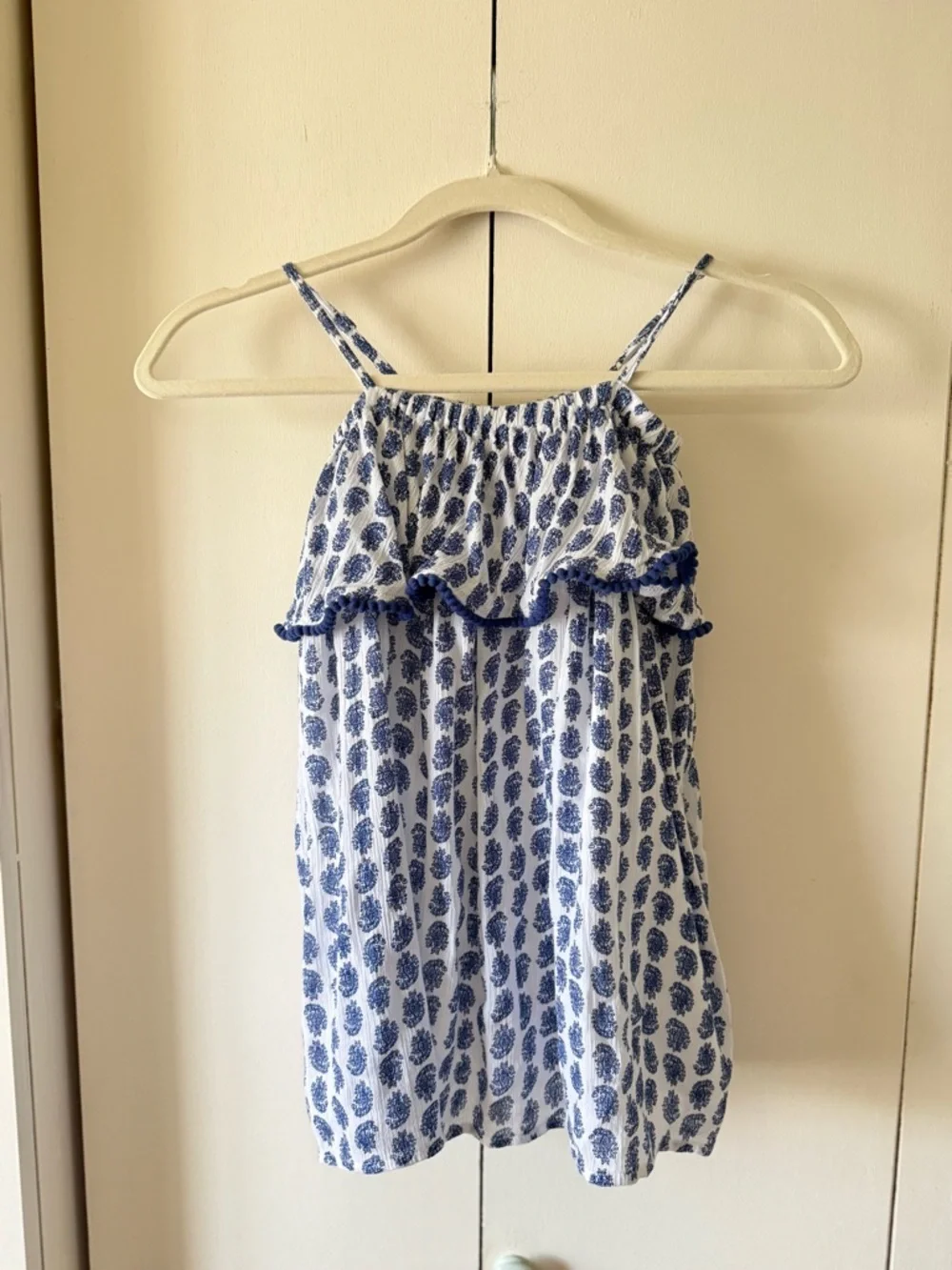 Kids Polo by Ralph Lauren Blue White Printed Spaghetti-Strap sundress Cotton 3T